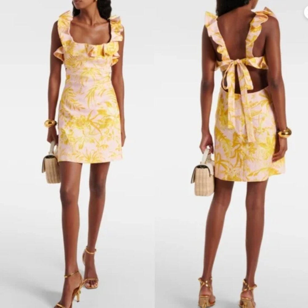 Solène flared floral-print mini dress by Miss Rosier inspired by Zimmermann